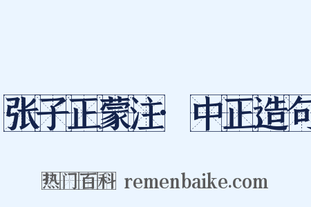 张子正蒙注·中正造句是什么意思的图片